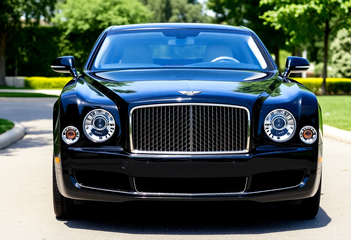 Bentley Mulsanne, limousine de luxe noire, vue de face